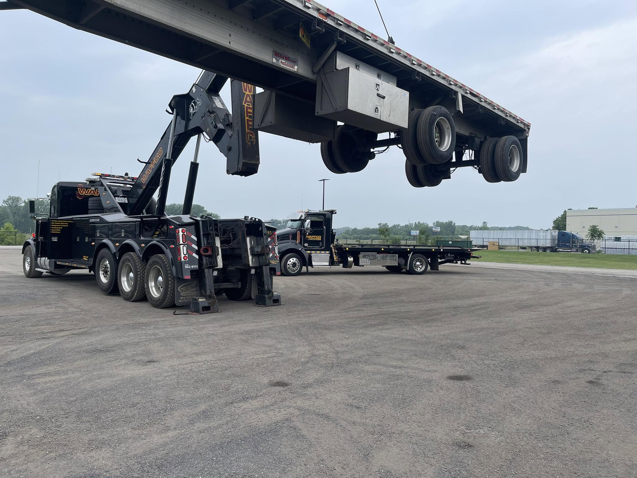 Waffco lifting a commercial trailer