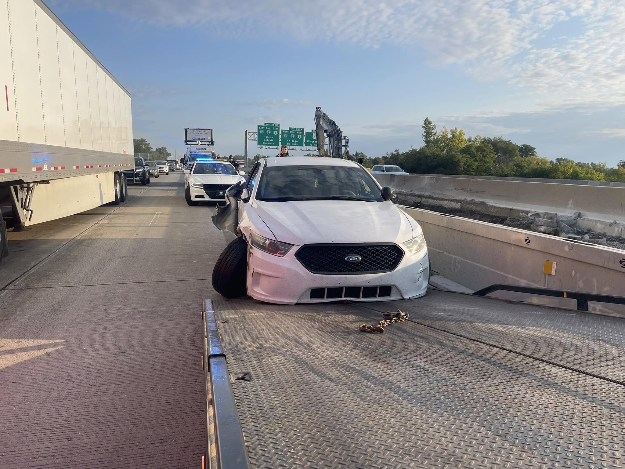Police requested accident tow on the interstate