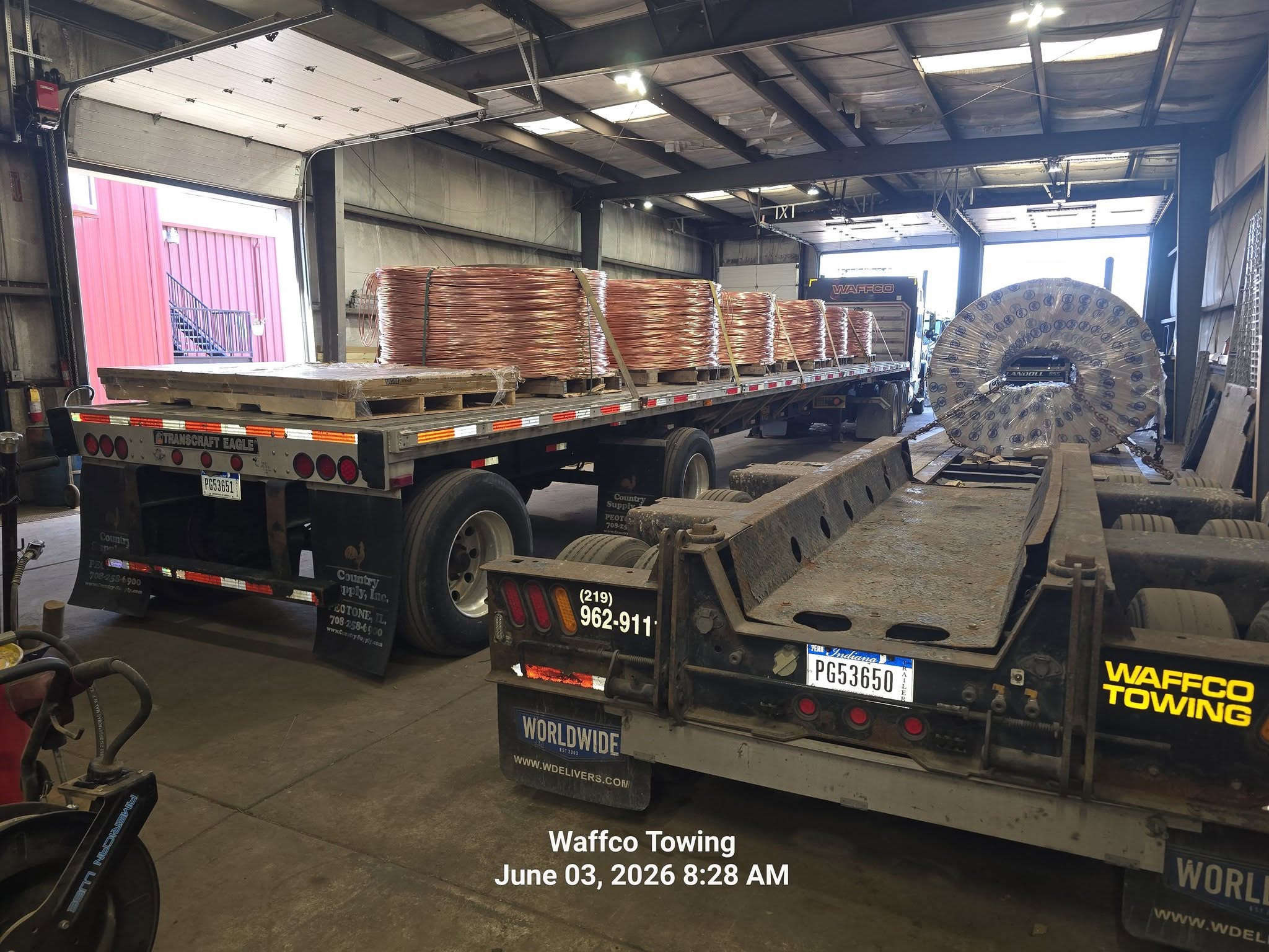 Warehouse load transfer with copper coils